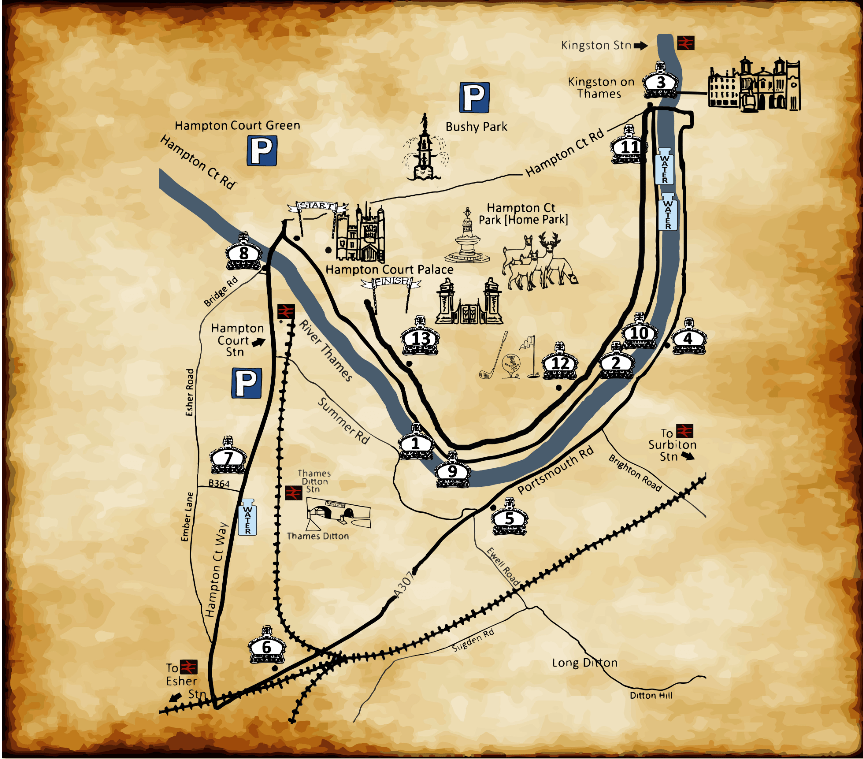 hampton court palace map