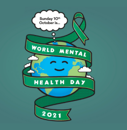 World Mental Health Day logo on a teal background