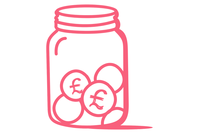 illustration of pound coins in a jar