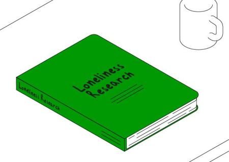 Graphic of a book with the title 'loneliness research'