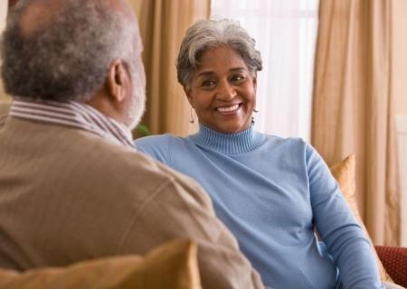 Older couple talking