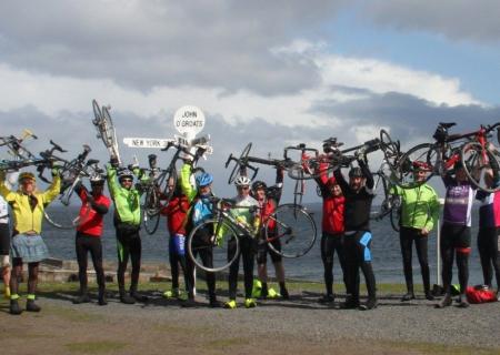 Group of cyclists on the Lands End to John O Groats Cycle