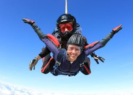 Skydiver mid jump 