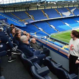 Chelsea team being trained by MHF staff in the box