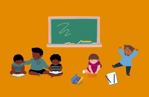 Graphic of children in a classroom